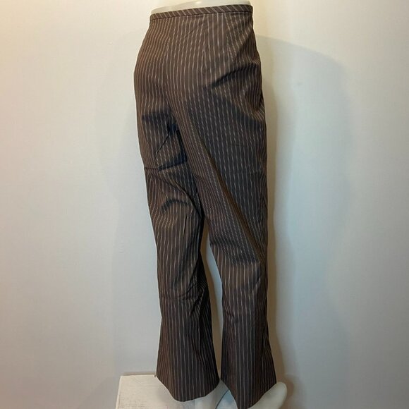 TALBOTS Petites Women's Brown Double Pinstripe Lined Pant - Size 8P - NWT $118 - Picture 4 of 5